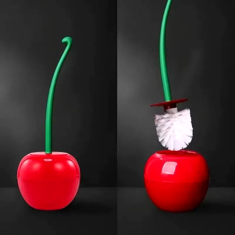 Creative Cherry-Shaped Toilet Brush & Holder Set