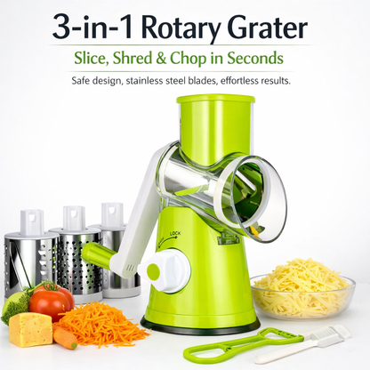 SpinCut™ — 3-in-1 Rapid Kitchen Shredder & Slicer