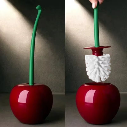 Creative Cherry-Shaped Toilet Brush & Holder Set