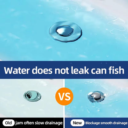 Universal Washbasin Leak Plug – Stainless Steel Bouncing Core Drain