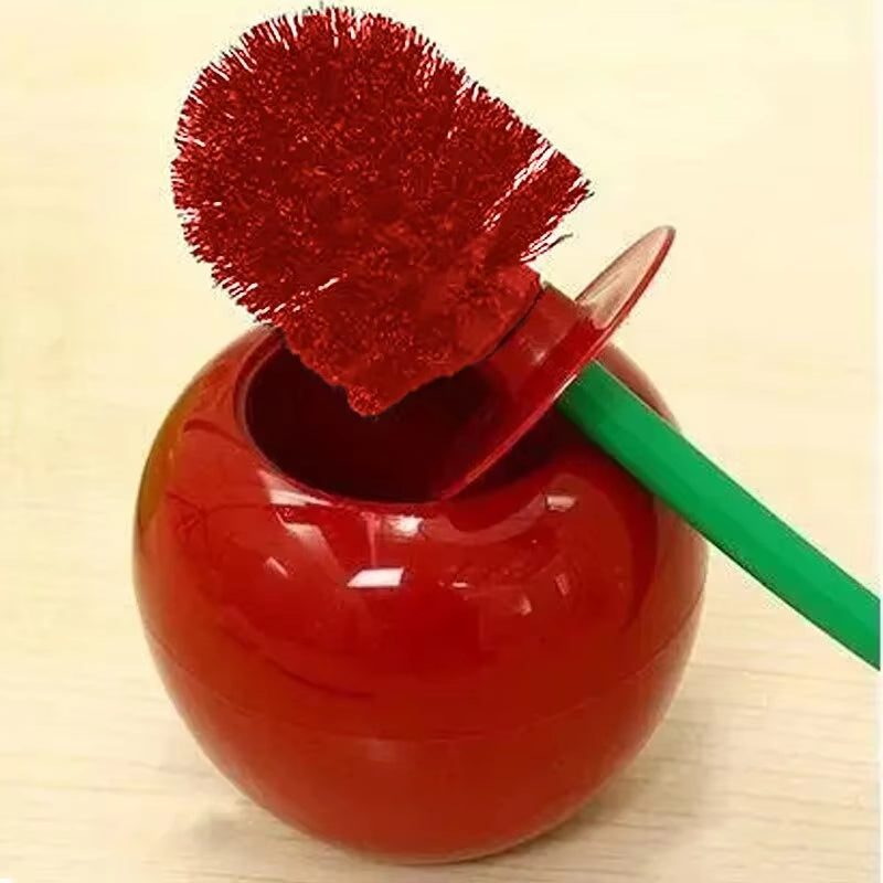 Creative Cherry-Shaped Toilet Brush & Holder Set