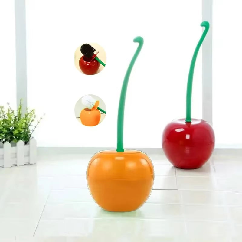 Creative Cherry-Shaped Toilet Brush & Holder Set
