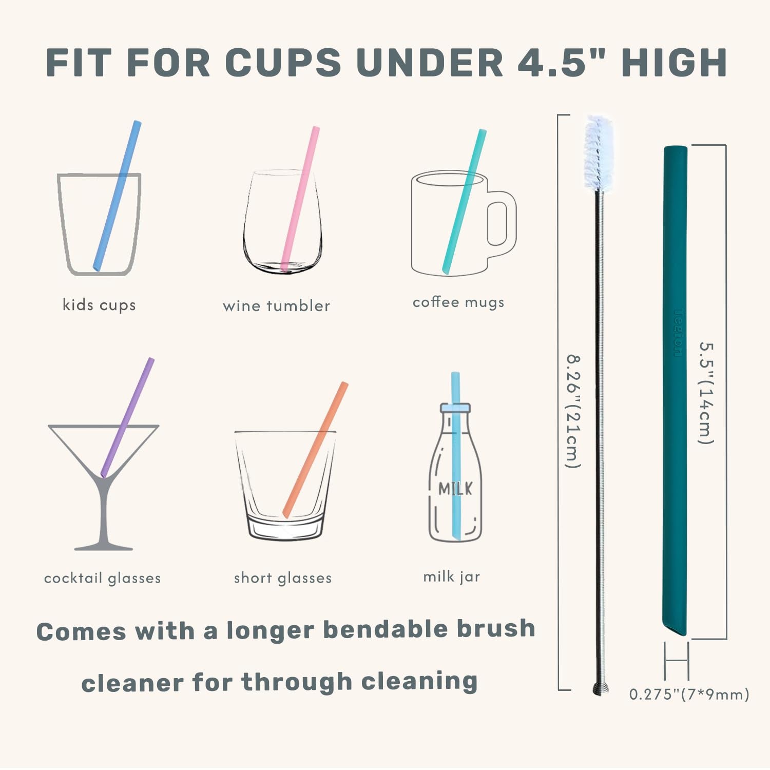 Premium Reusable Silicone Straws (12-Pack)