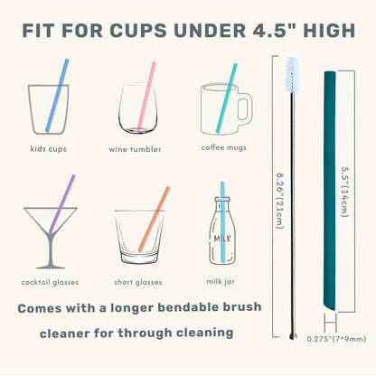 Premium Reusable Silicone Straws (12-Pack)