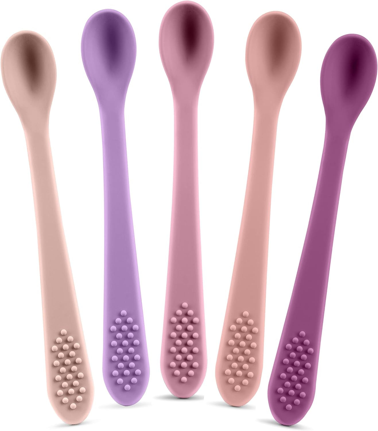 Ergonomic Silicone Soft-Tip Utensils (5-Pack)