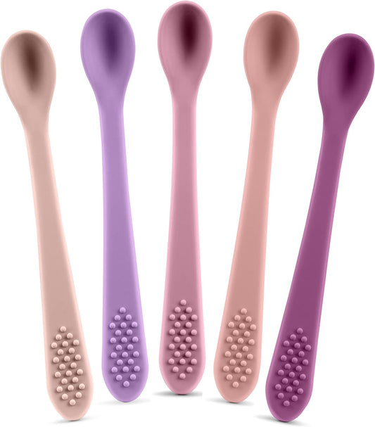 Ergonomic Silicone Soft-Tip Utensils (5-Pack)