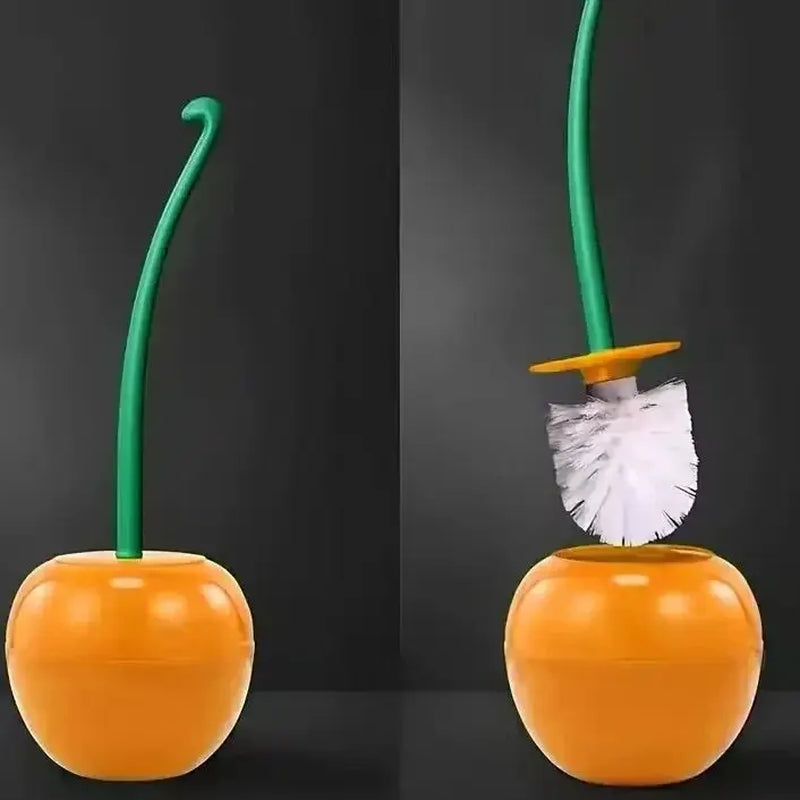 Creative Cherry-Shaped Toilet Brush & Holder Set